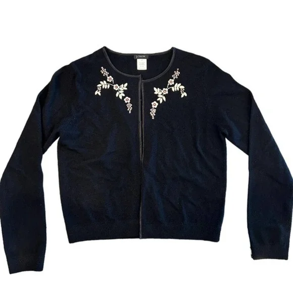 J. Crew Embriodered Floral Sweater - Picture 1 of 7